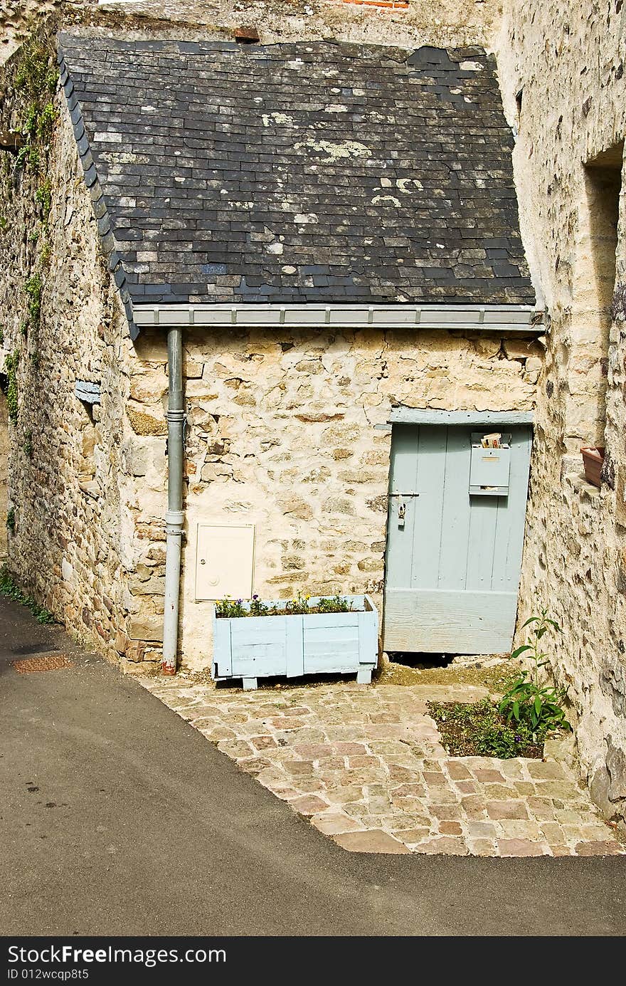 An ancient French doorway in a medevial village