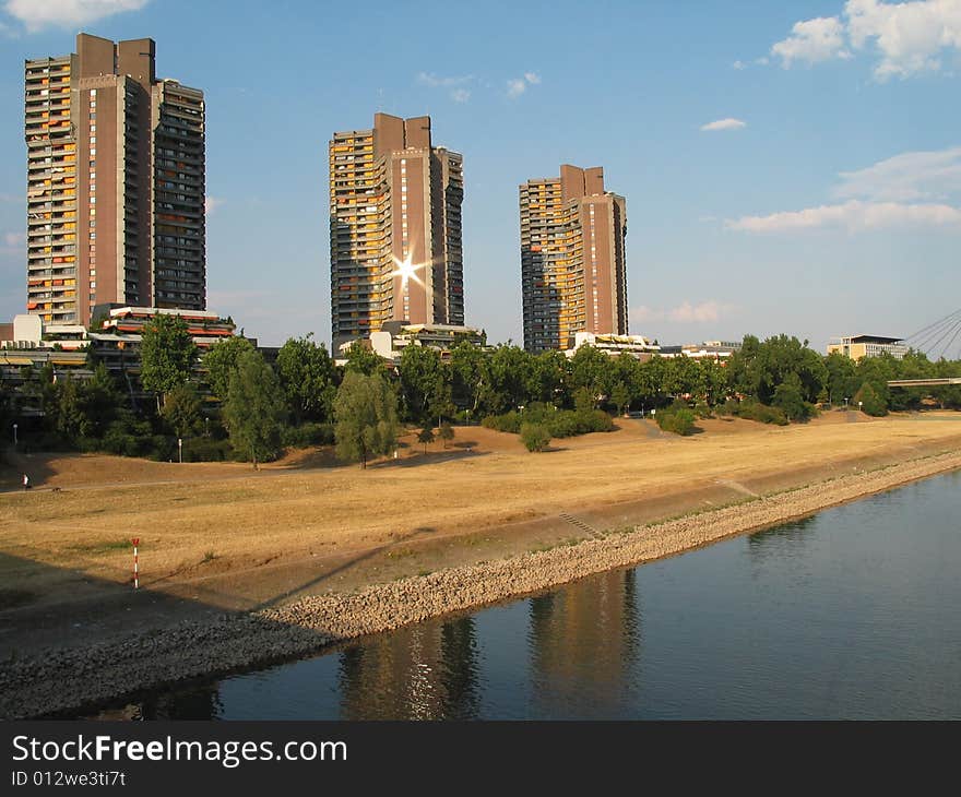 High-Rise buildings at Neckar, Mannheim, Germany