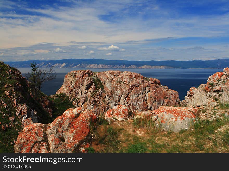 Beautiful mountains on baikal lake