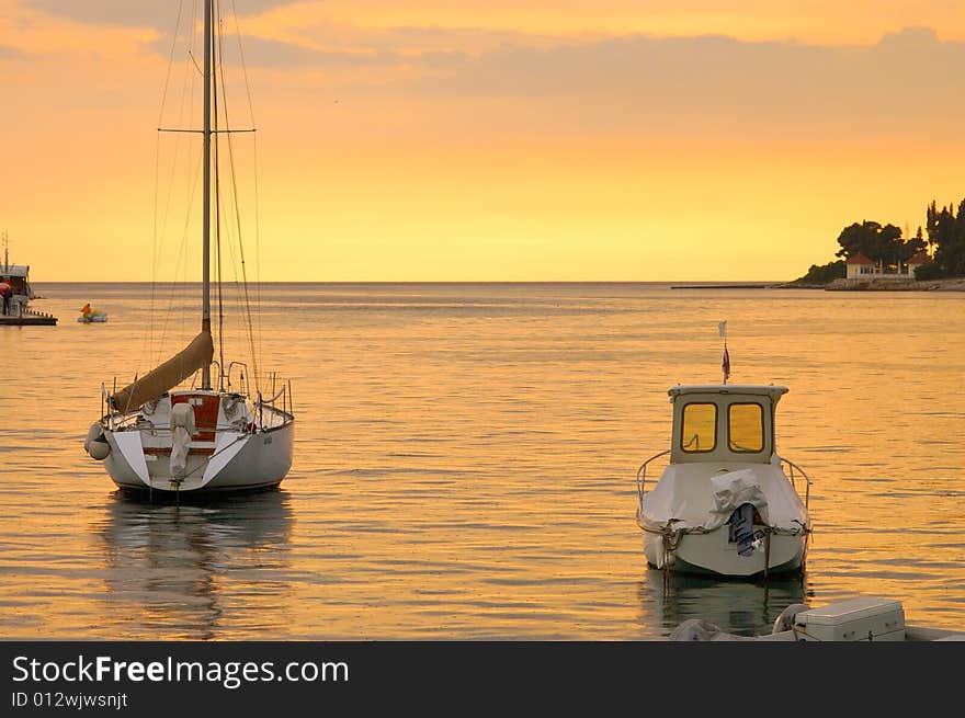 Boats At Sunset