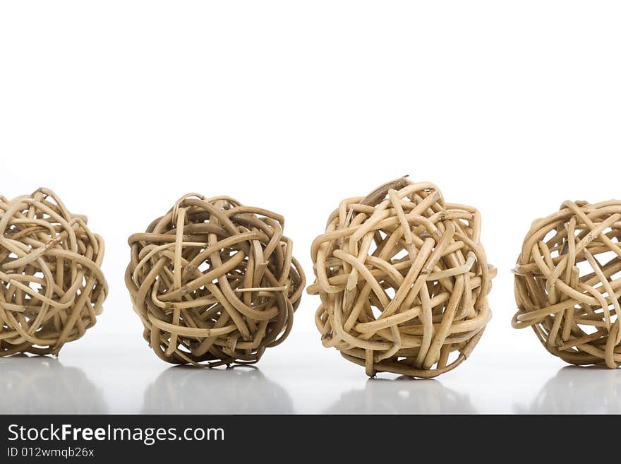 Balls made of flexible branches. Balls made of flexible branches