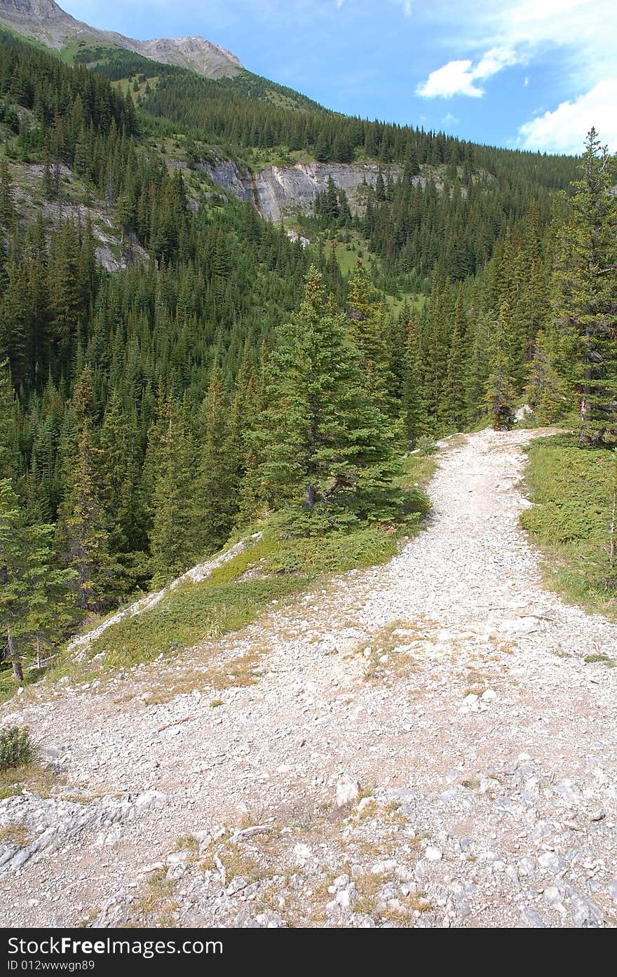 Hiking trail on mountain indefatigable, kananaskis country, alberta, canada. Hiking trail on mountain indefatigable, kananaskis country, alberta, canada