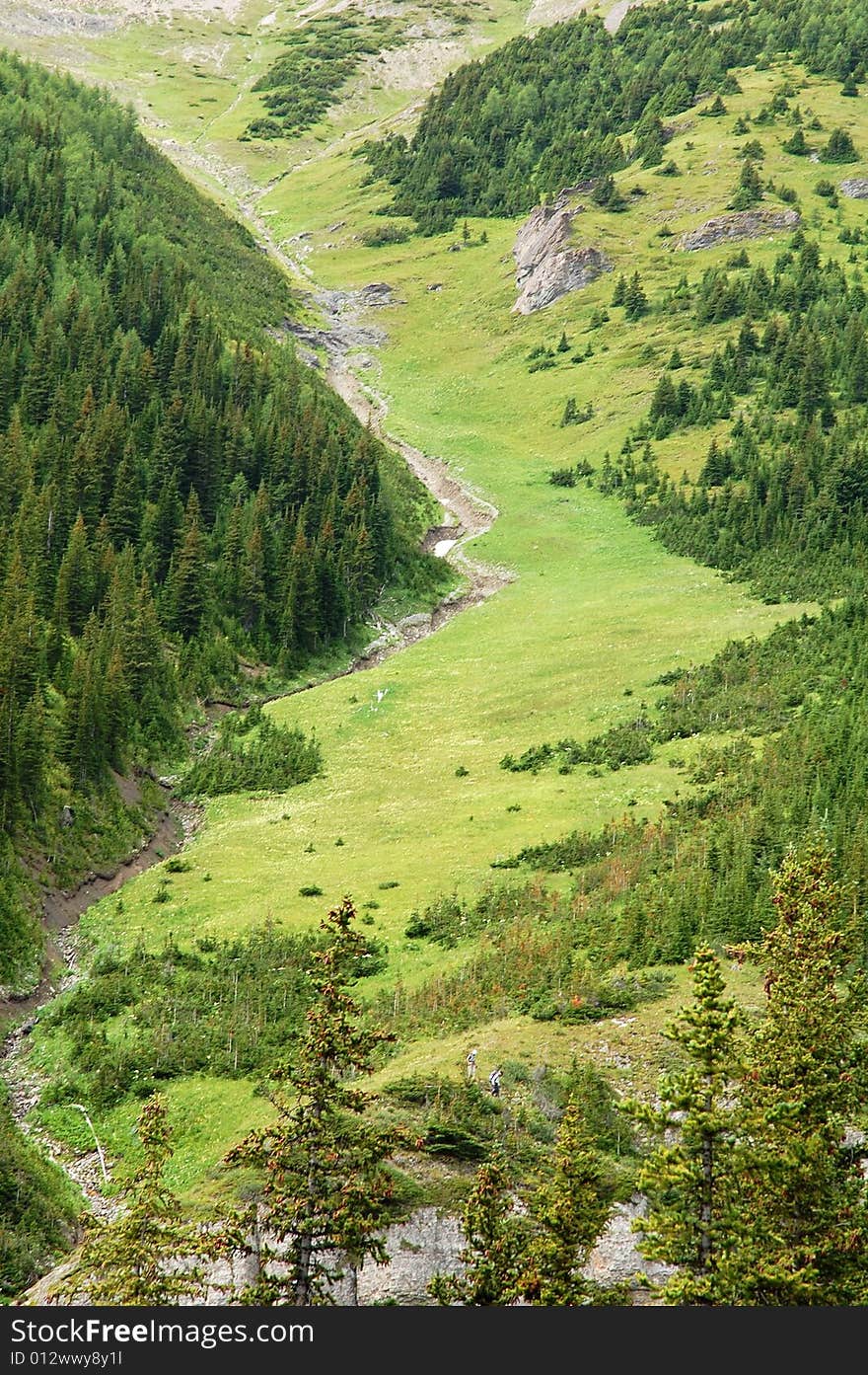 Hiking trails to the top of mountain indefatigable, kananaskis country, alberta, canada. Hiking trails to the top of mountain indefatigable, kananaskis country, alberta, canada