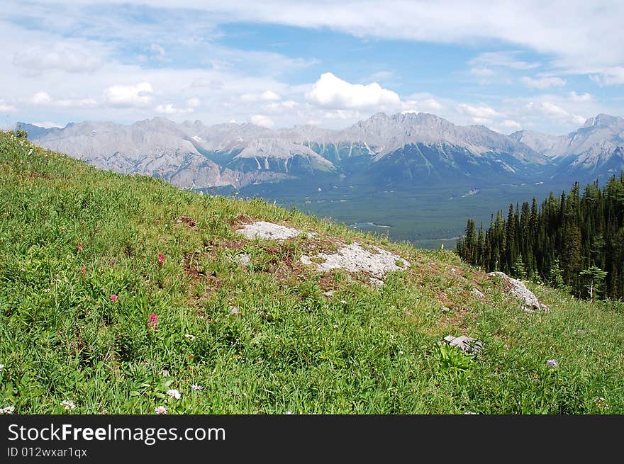 The top of mountain indefatigable, kananaskis country, alberta, canada. The top of mountain indefatigable, kananaskis country, alberta, canada