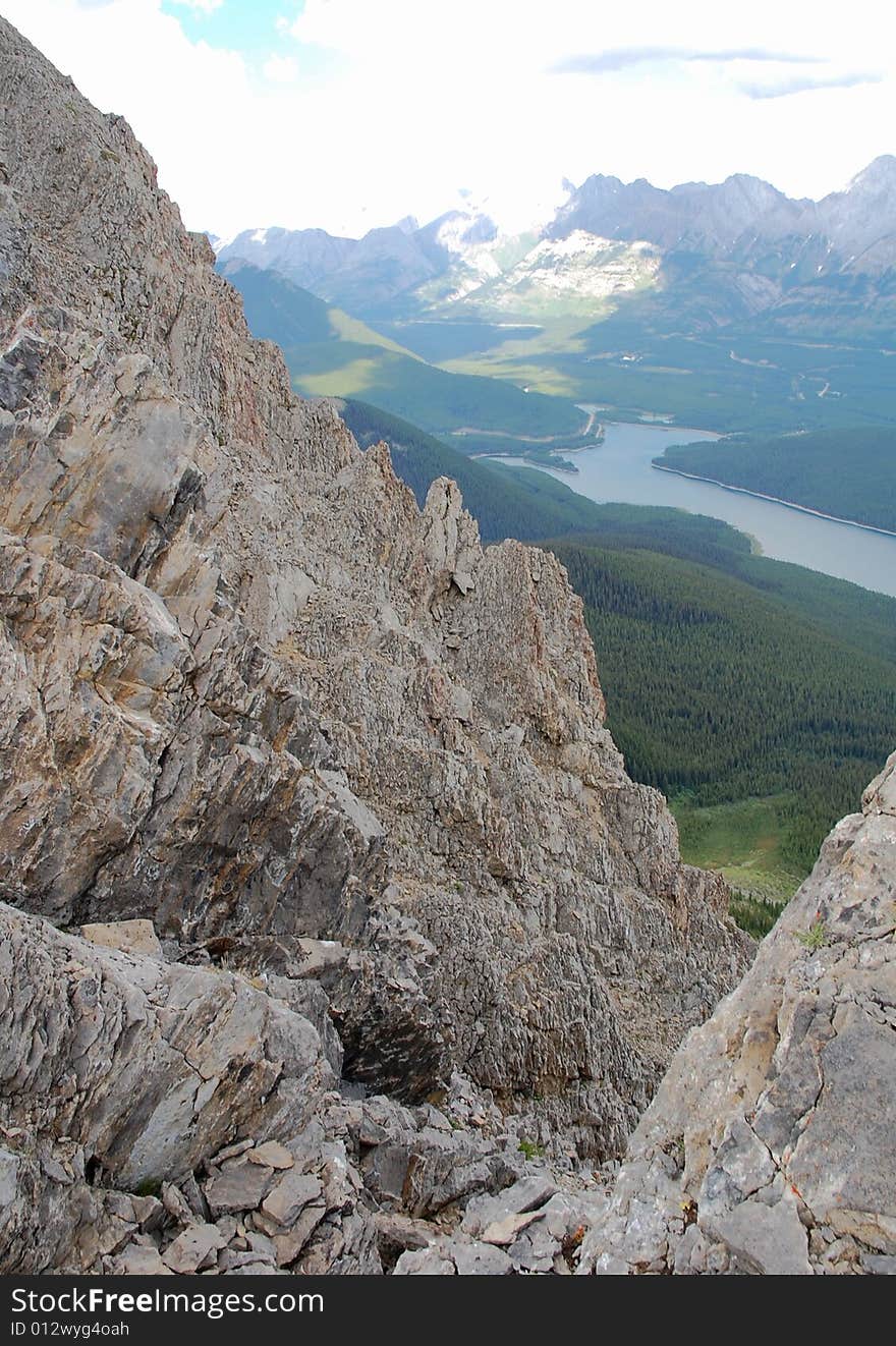 The top of mountain indefatigable, kananaskis country, alberta, canada. The top of mountain indefatigable, kananaskis country, alberta, canada