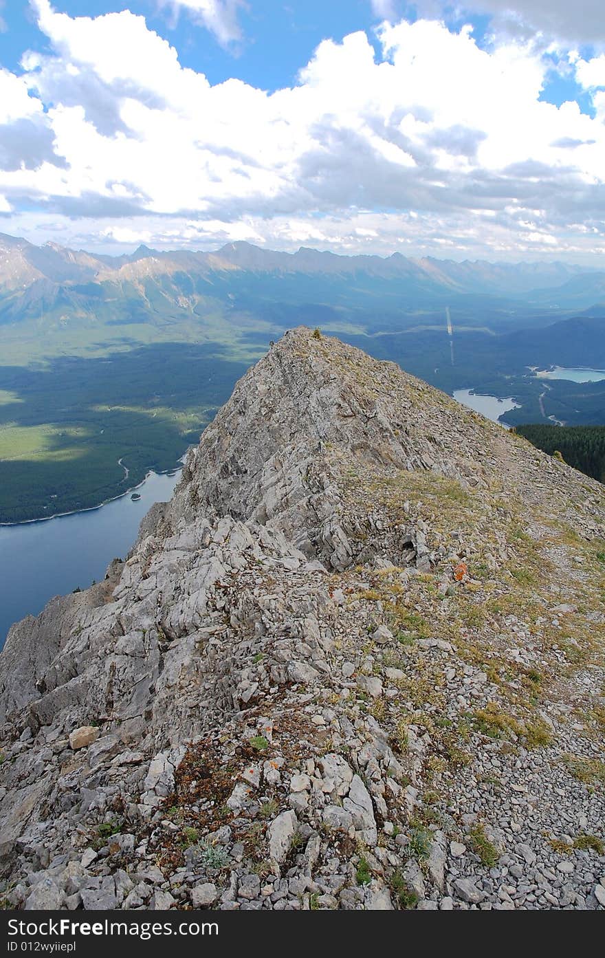 Hiking trails to the top of mountain indefatigable, kananaskis country, alberta, canada. Hiking trails to the top of mountain indefatigable, kananaskis country, alberta, canada