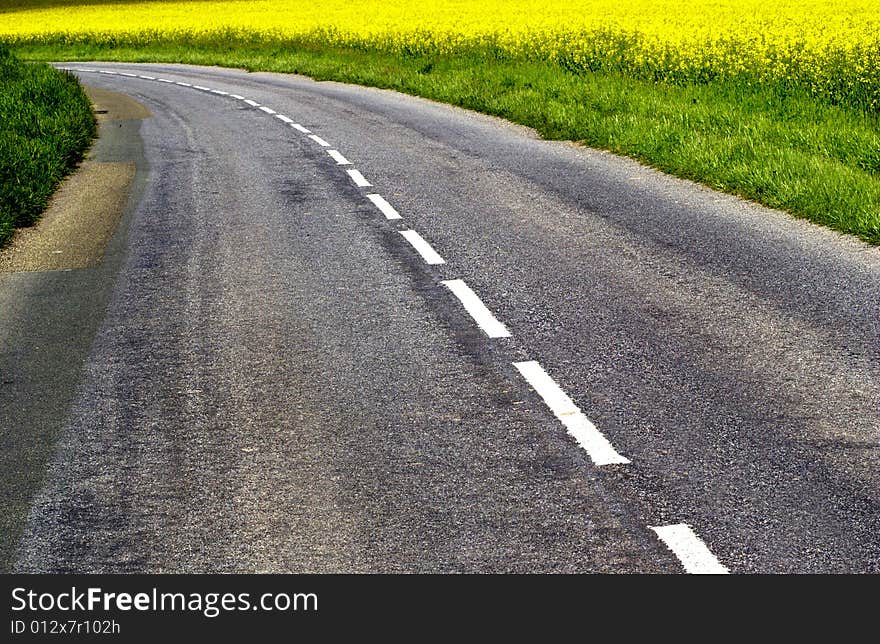 Horizontal picture of a small country road