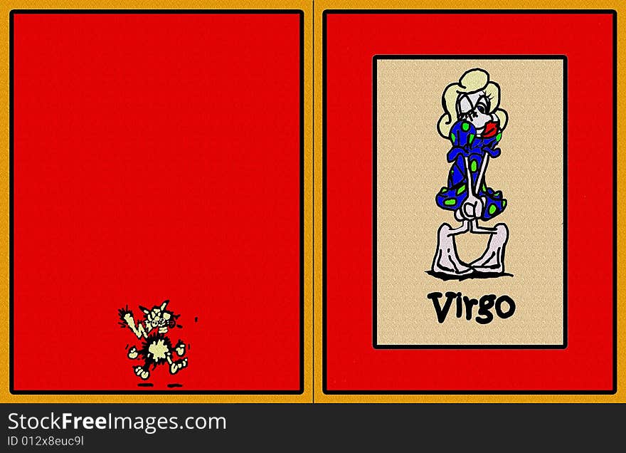 Virgo zodiac sign - card