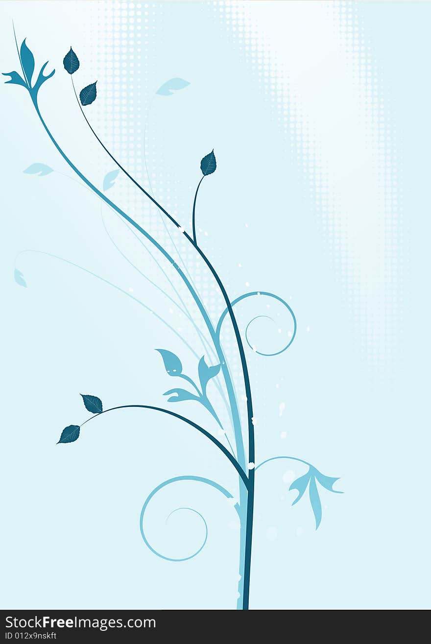 Floral background, ornament, 2d illustration