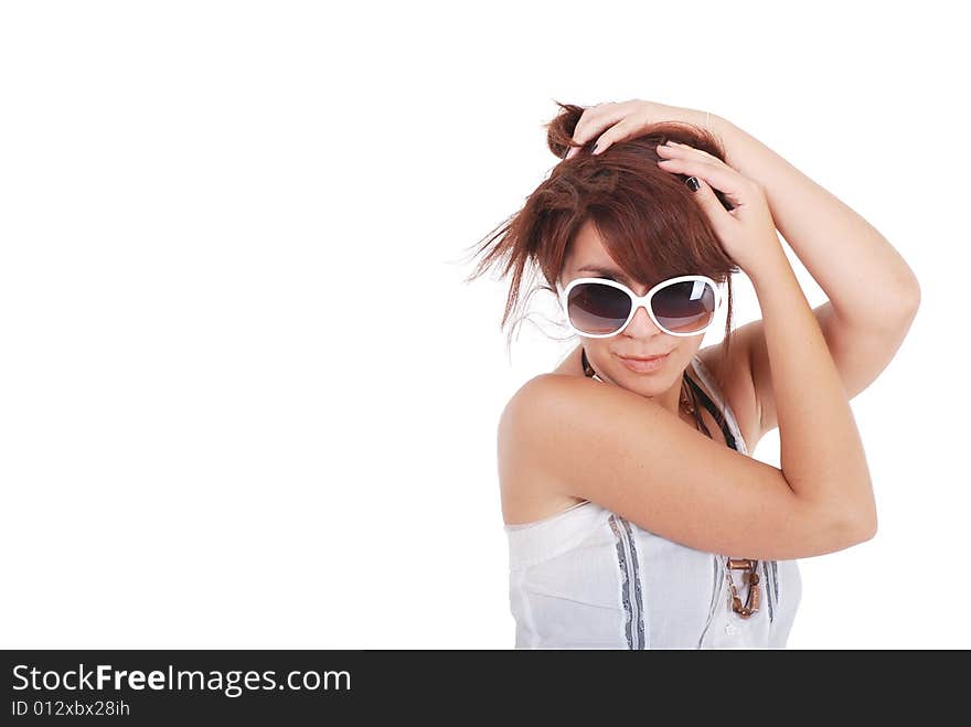 Glamour photo with white background