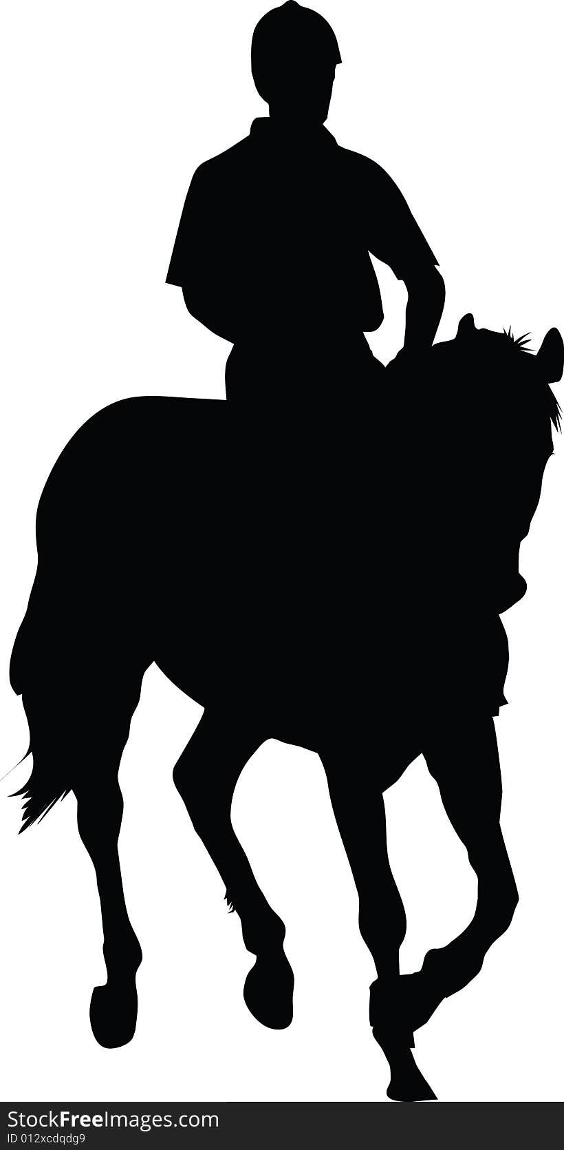 Horsemen silhouette isolated on white. Horsemen silhouette isolated on white