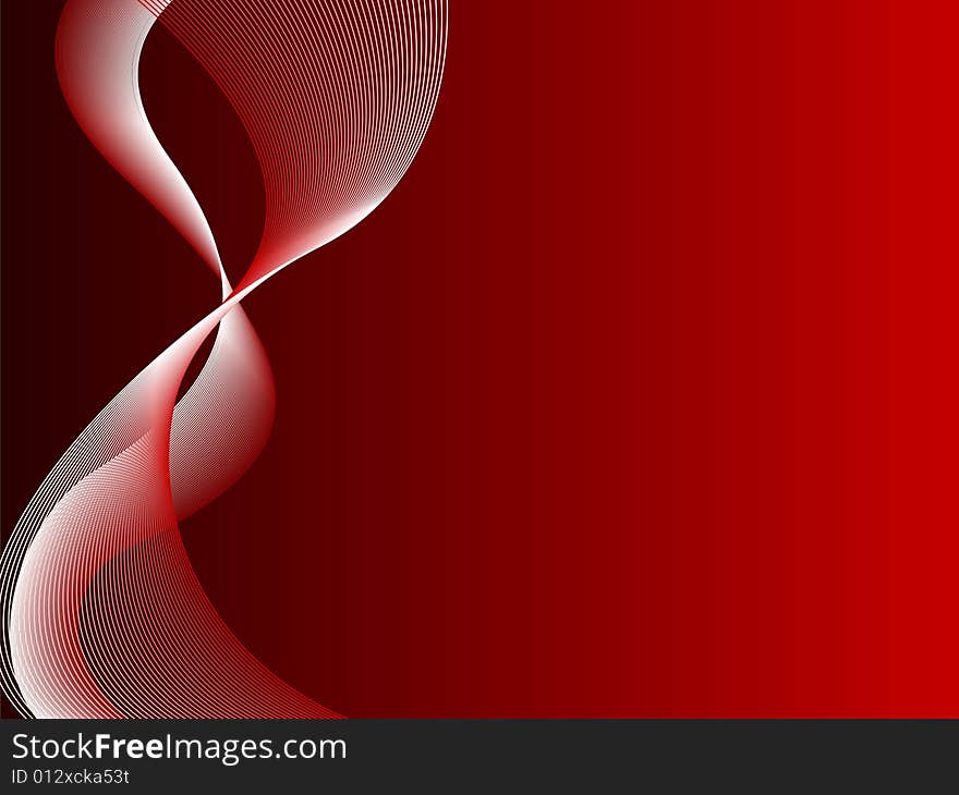 Red wavy background, vector illustration