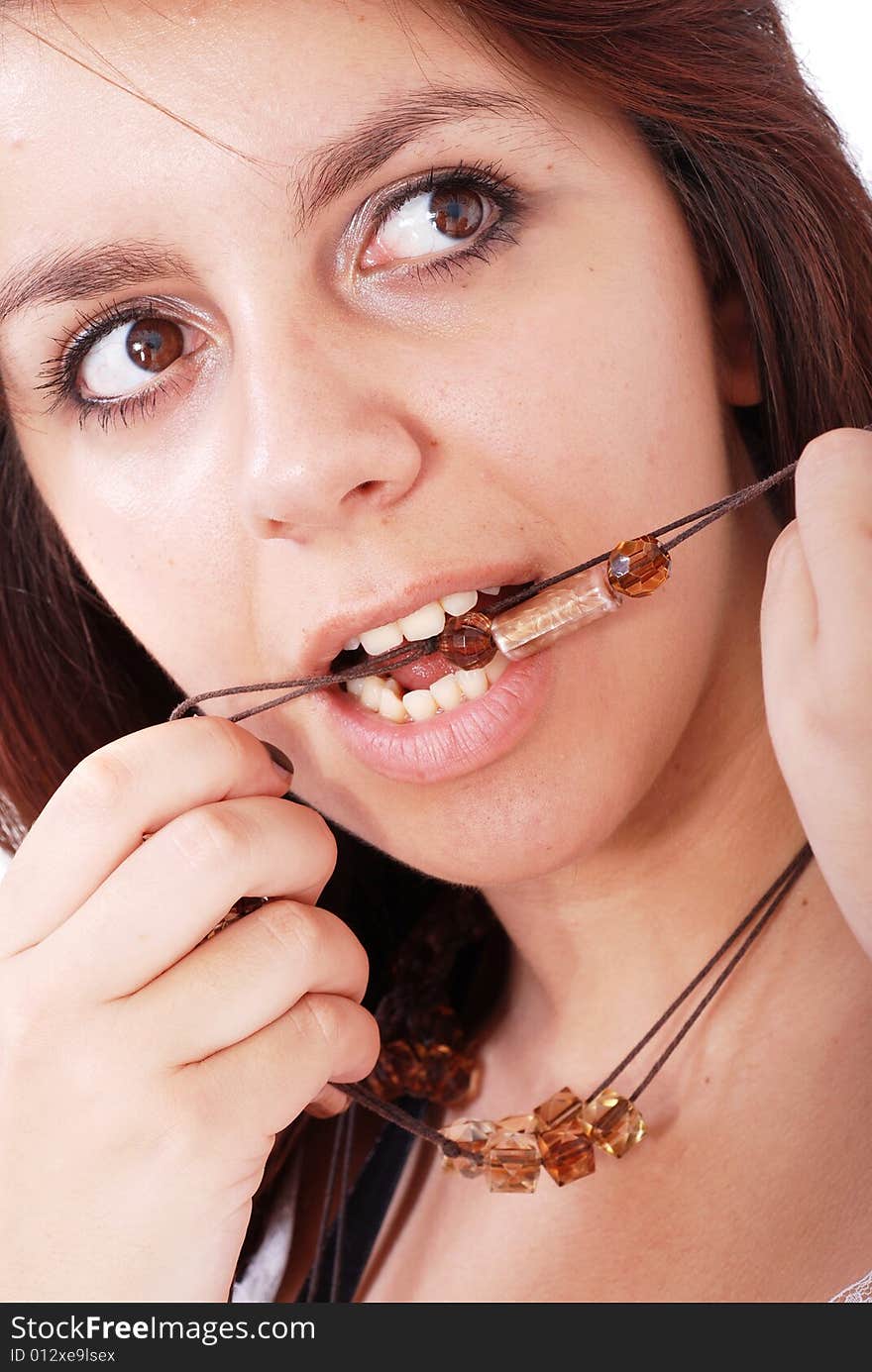 Beautiful girl with necklace