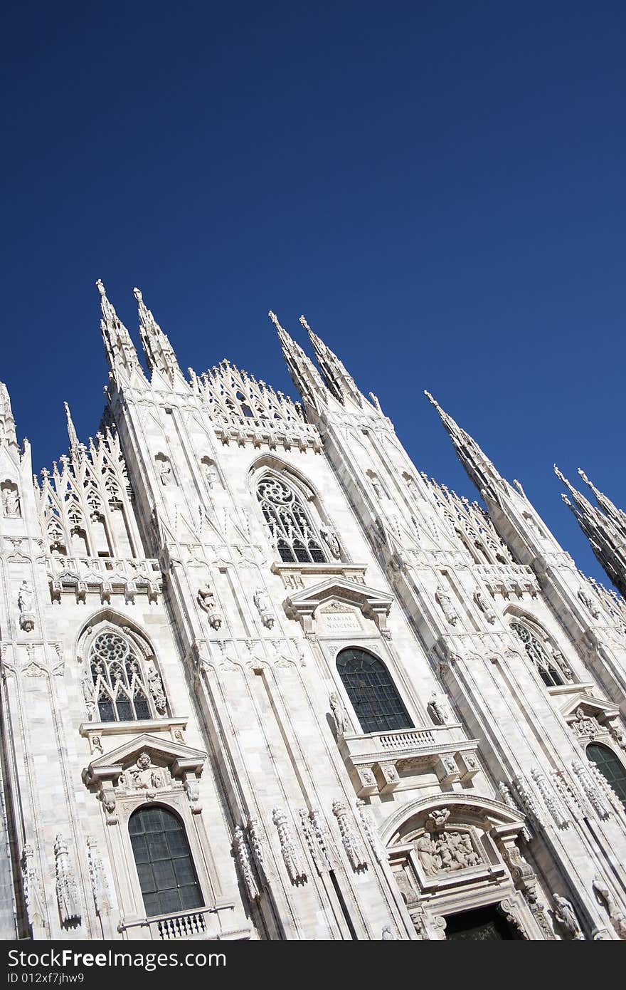 The Milan's Dome under a fantastic blue sky. The Milan's Dome under a fantastic blue sky