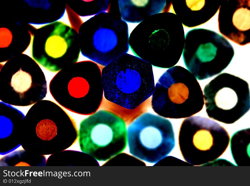 Abstract  colorful crayons on white background