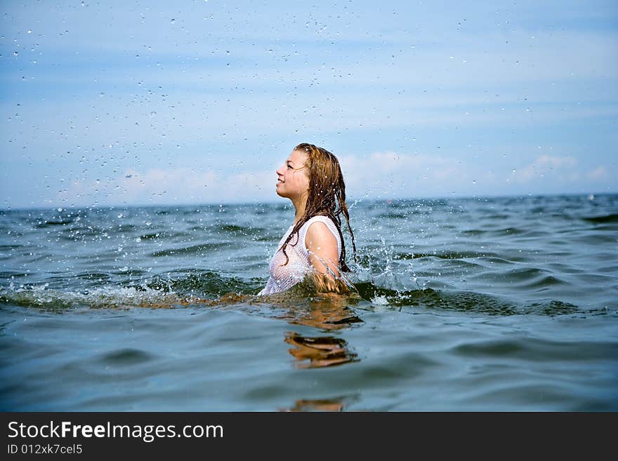 Beautiful Girl Swimming