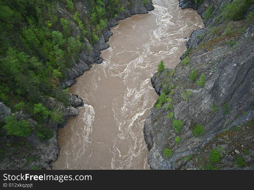 The wild Frasier river during spring floods. The wild Frasier river during spring floods.