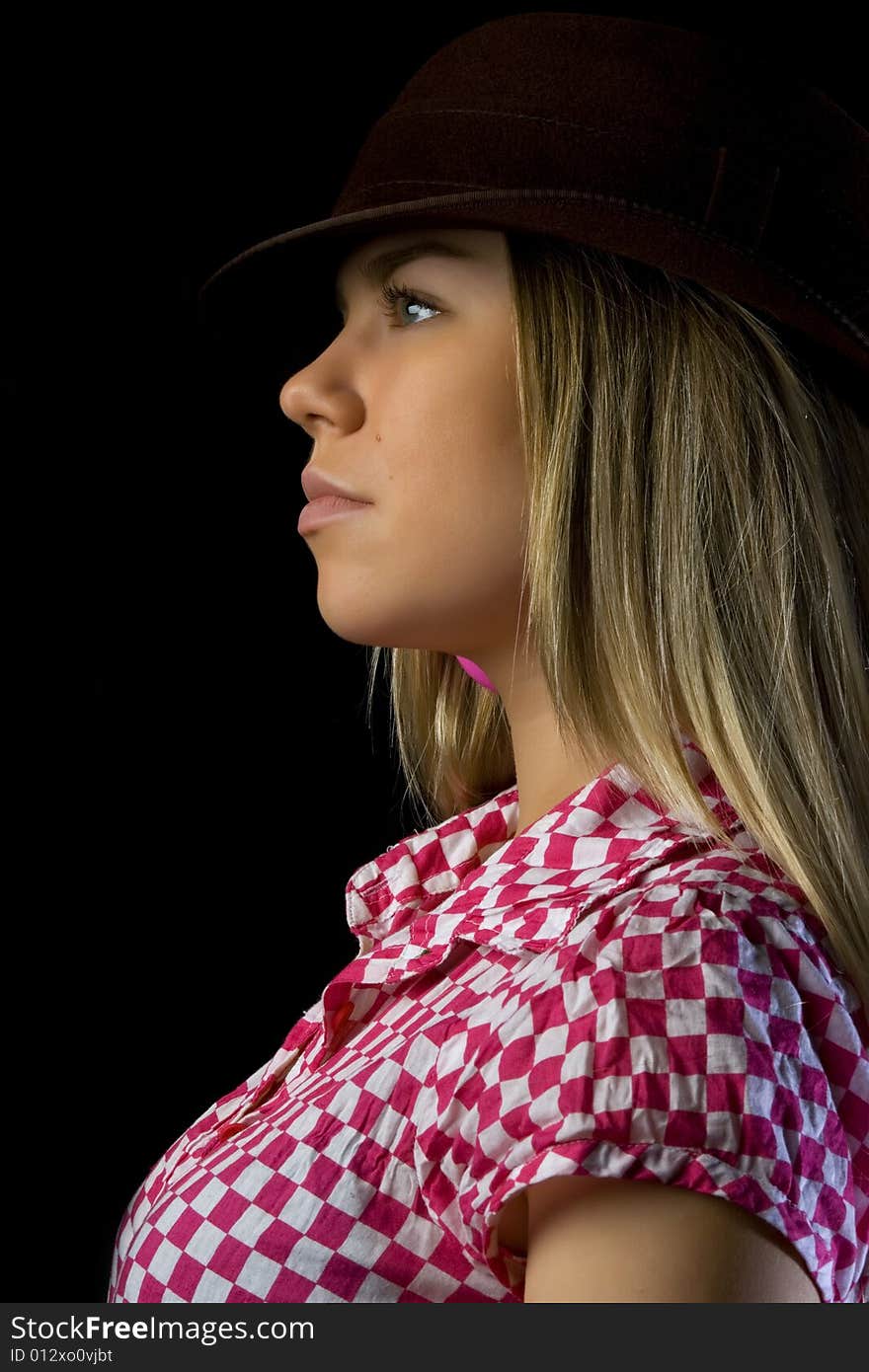 Portrait shooting of the girl in studio. Portrait shooting of the girl in studio.