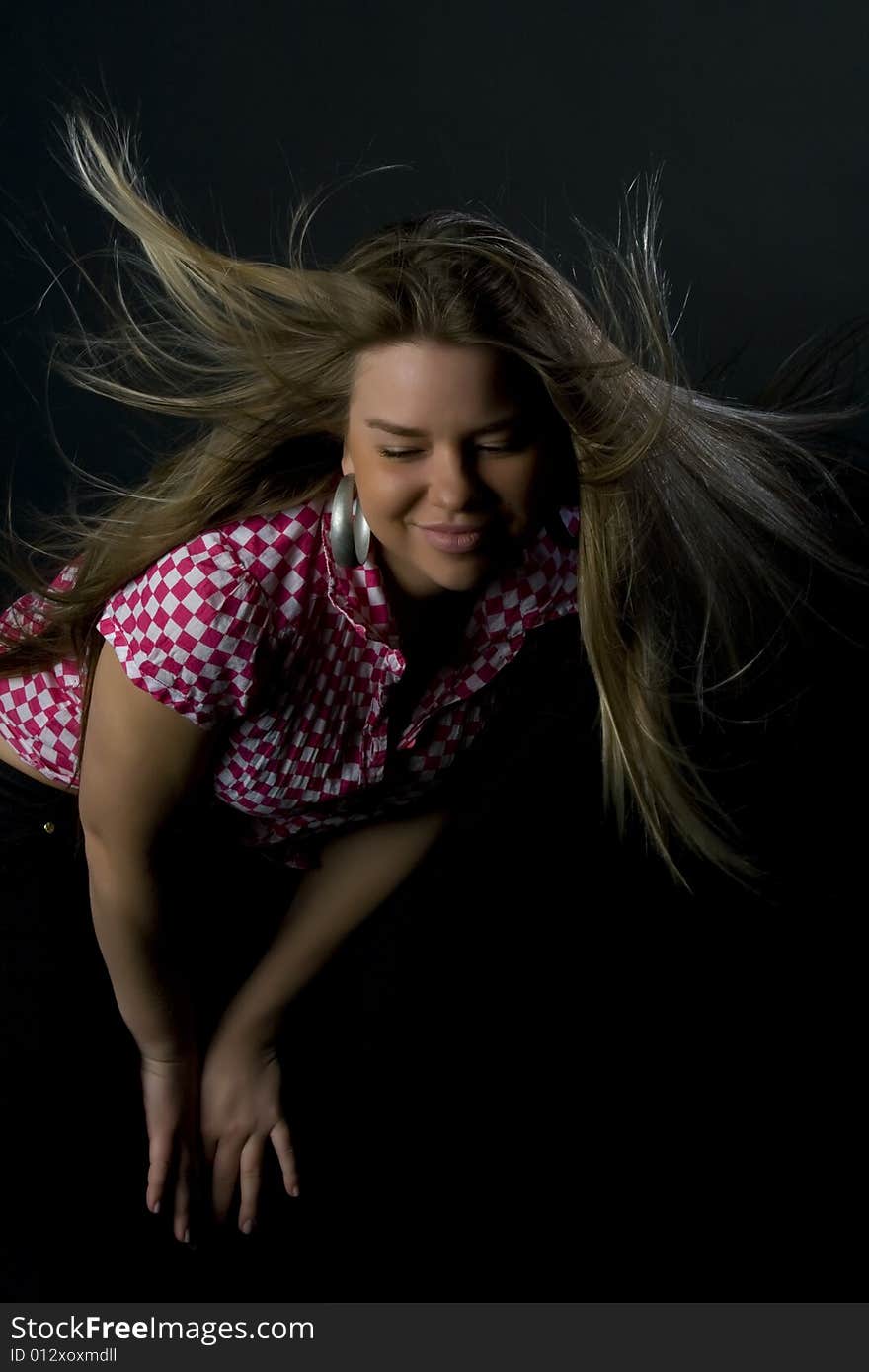 Portrait shooting of the girl in studio. Portrait shooting of the girl in studio.