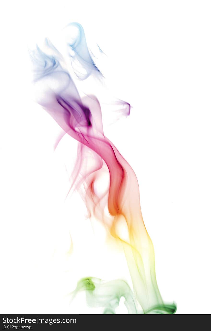 Colorful Rainbow Smoke isolated on white