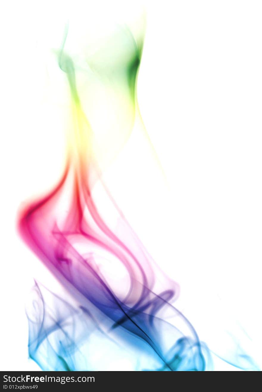 Colorful Rainbow Smoke isolated on white