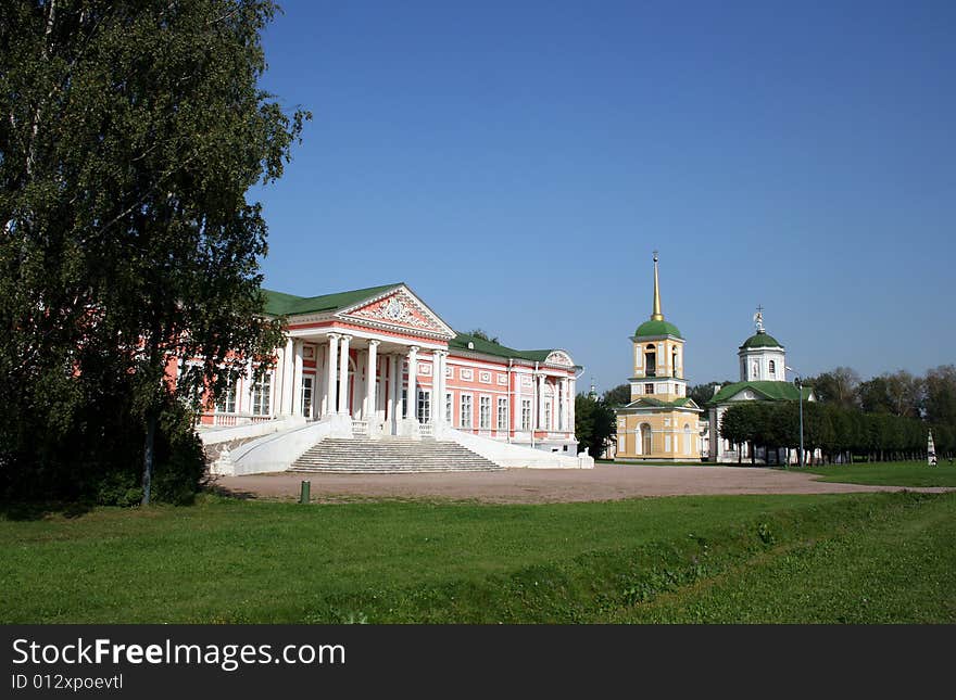 Palace at the museum-estate Kuskovo, monument of the 18th century. Moscow, Russia. Palace at the museum-estate Kuskovo, monument of the 18th century. Moscow, Russia.