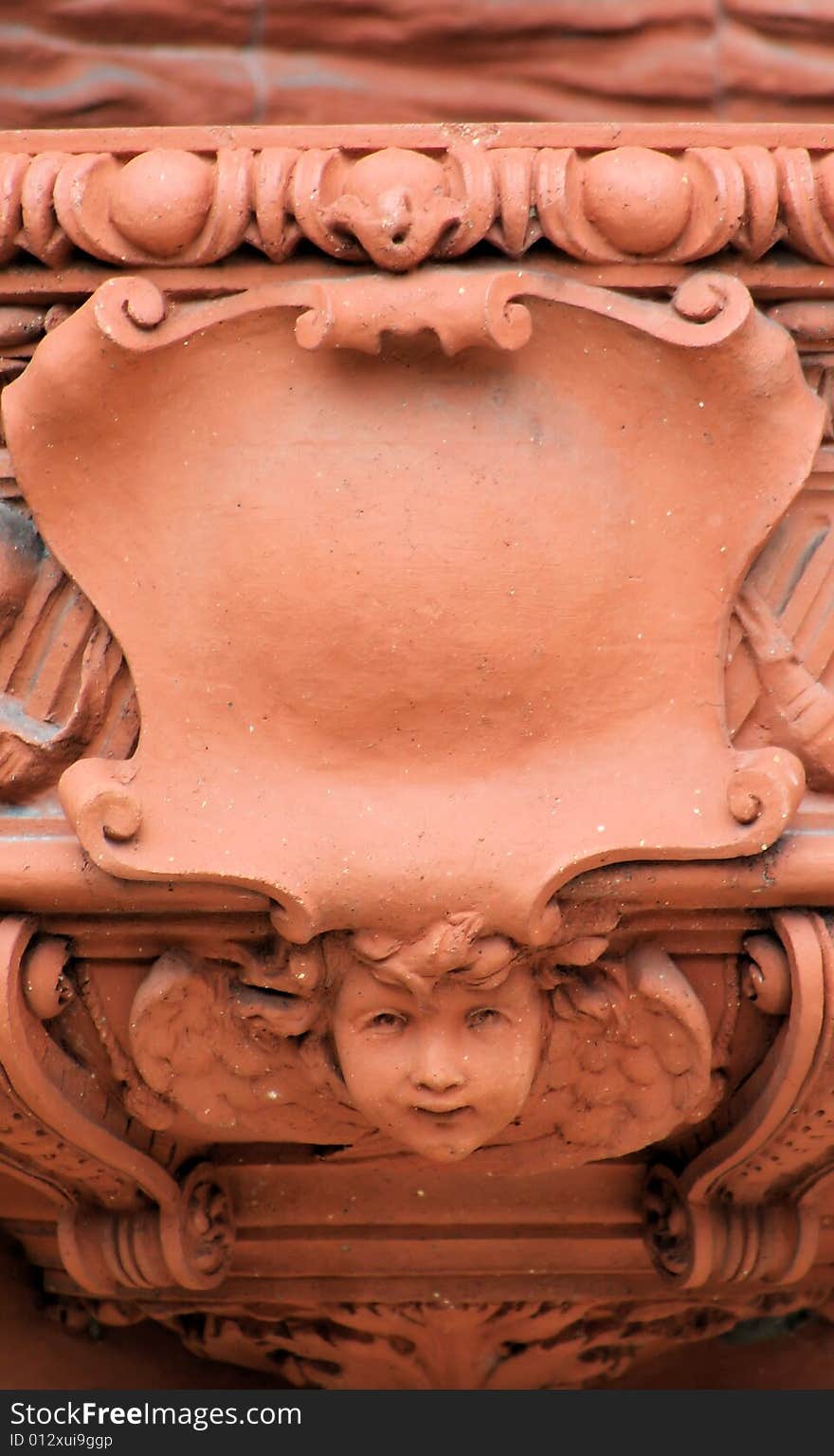 Photo of the details carved in a building. Photo of the details carved in a building