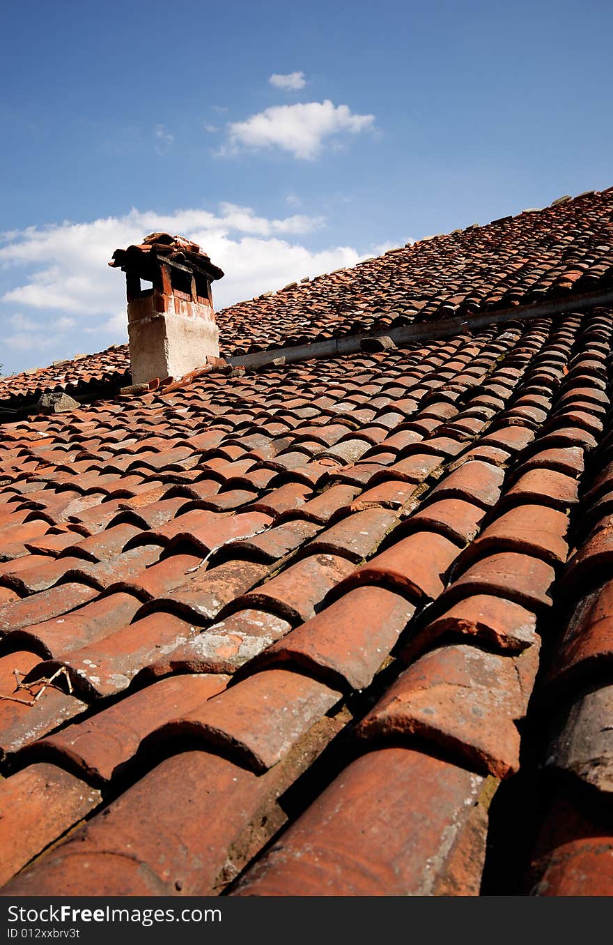 Roof with chimney