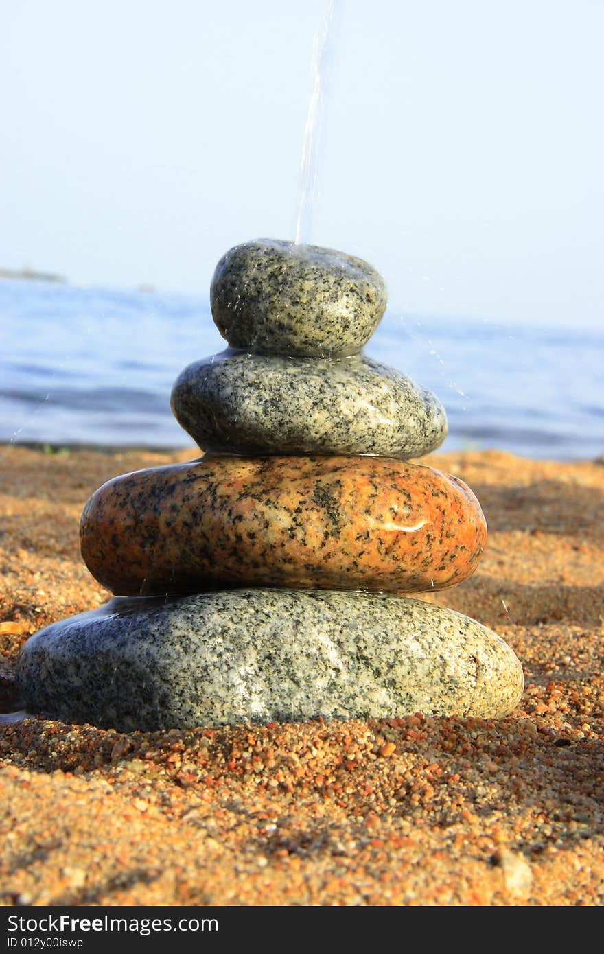 Stones on the seashore on beach