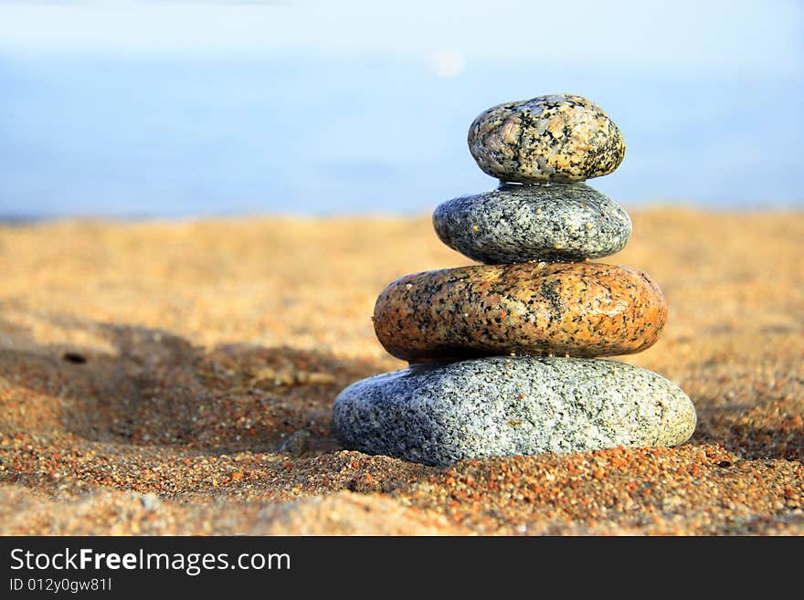 Stones on the seashore, spa