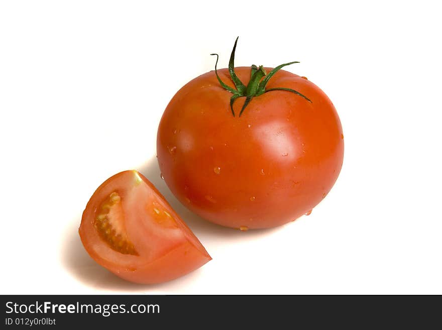 Fresh tomato with slice