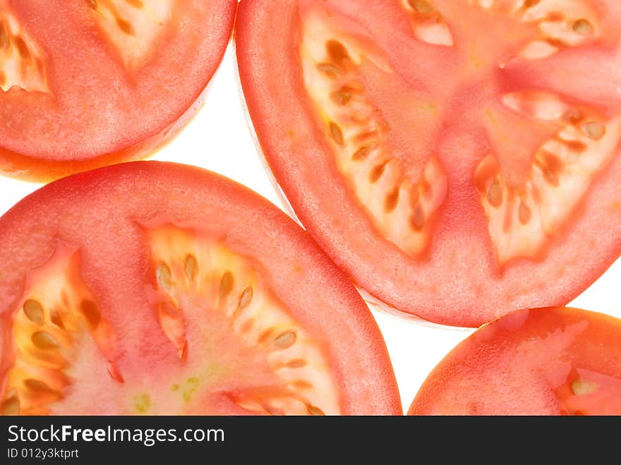 Background - tomato slices on white. Background - tomato slices on white