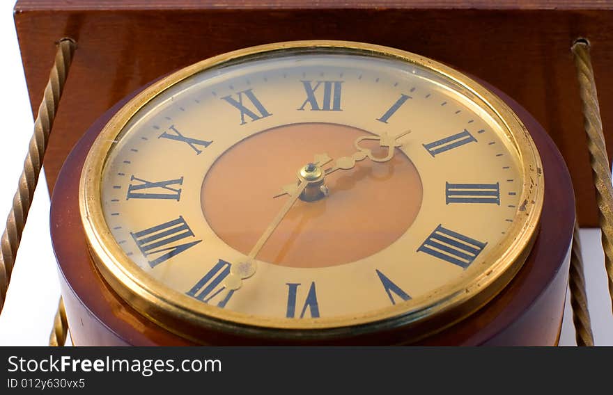 Old-fashioned clock from below