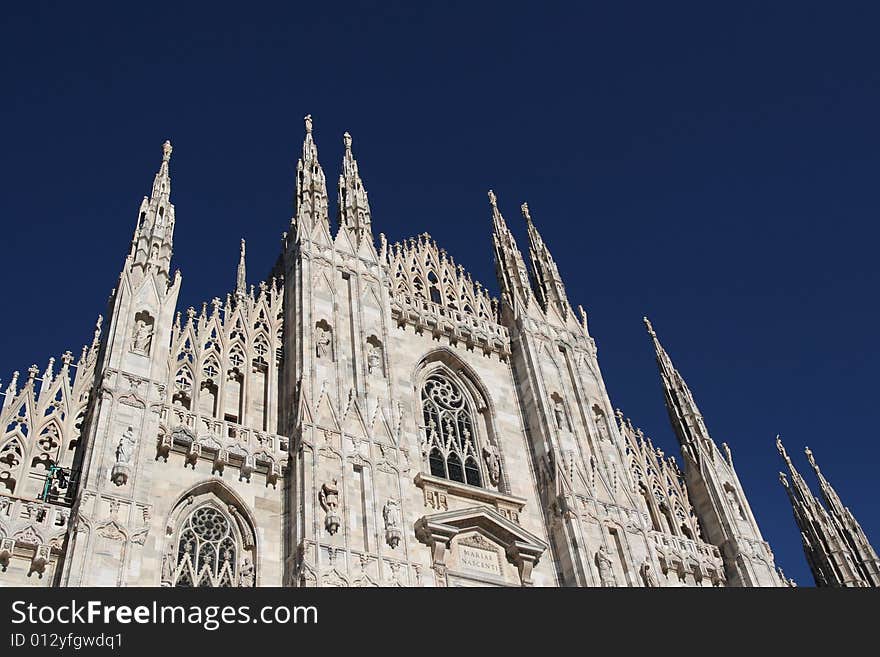 The Milan's Dome under a fantastic blue sky. The Milan's Dome under a fantastic blue sky