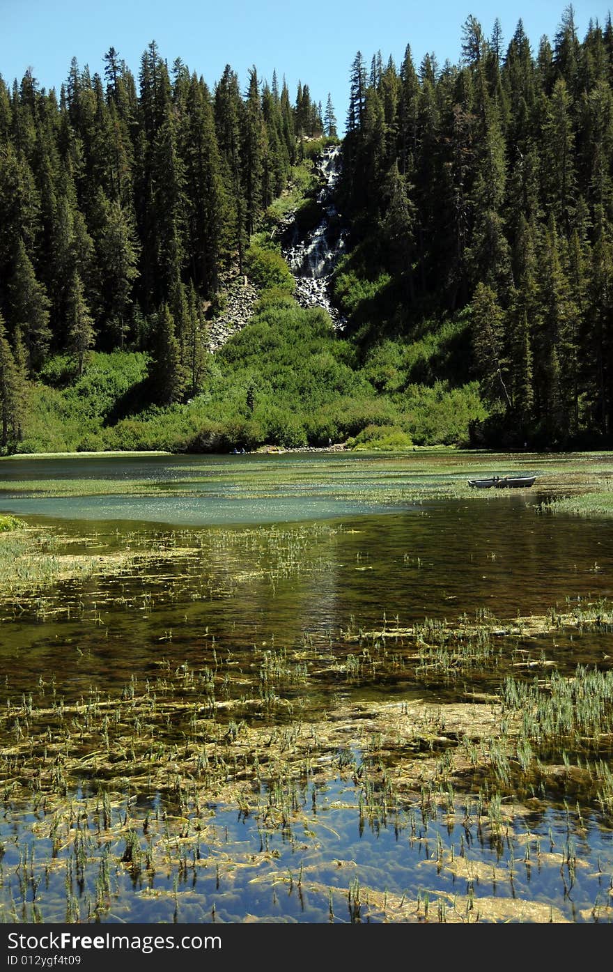 View of lake  in california mountains. View of lake  in california mountains