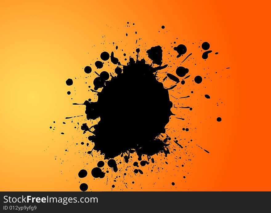 Ink stains in gradient background. Ink stains in gradient background