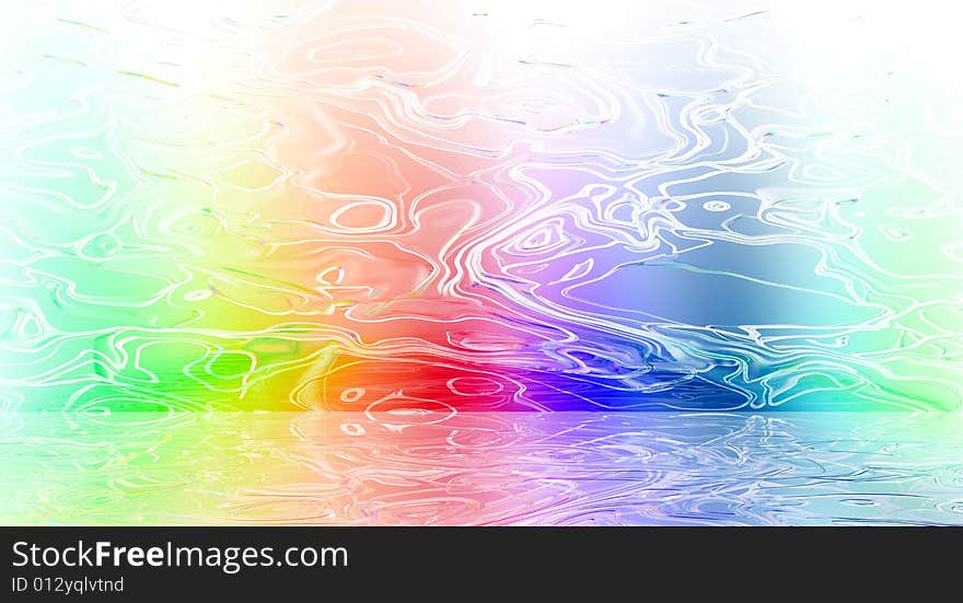 An illustration of a white wall and flow colored in the pattern of the rainbow in dim lighting. An illustration of a white wall and flow colored in the pattern of the rainbow in dim lighting.