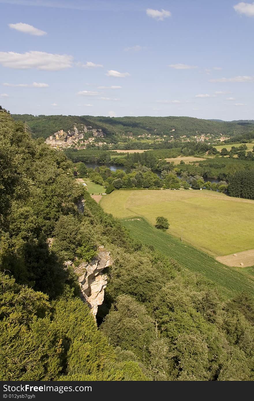 View over the fields of the Dordogne countryside. View over the fields of the Dordogne countryside