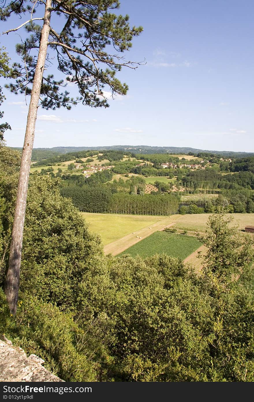 View over the fields of the Dordogne countryside. View over the fields of the Dordogne countryside