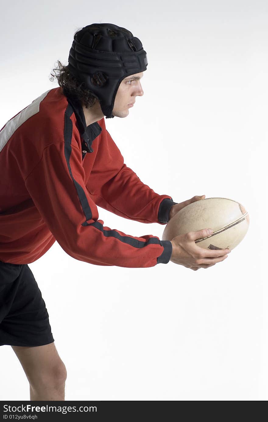 Man Holding Football - Vertical