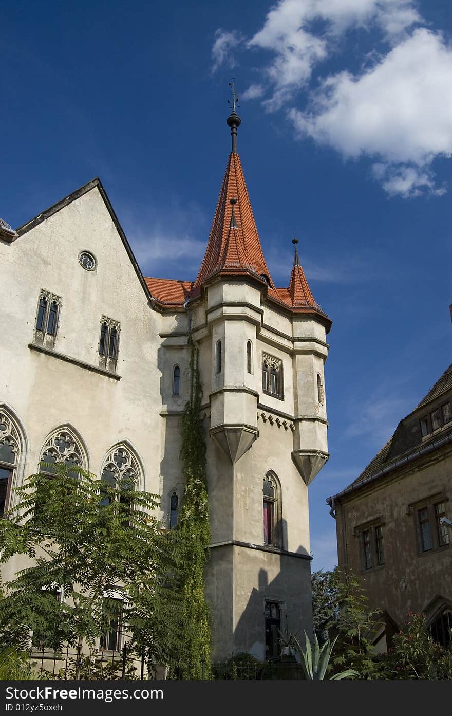 Facade of a thousand year old castle with pinnacle towers in Saxony, Germany. Facade of a thousand year old castle with pinnacle towers in Saxony, Germany