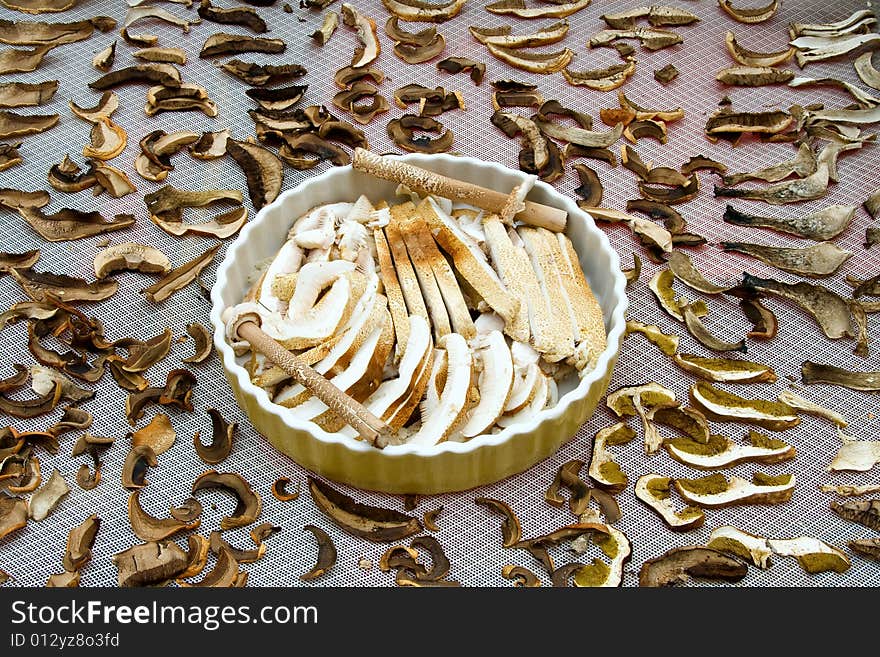 Mushrooms Fresh And Drying