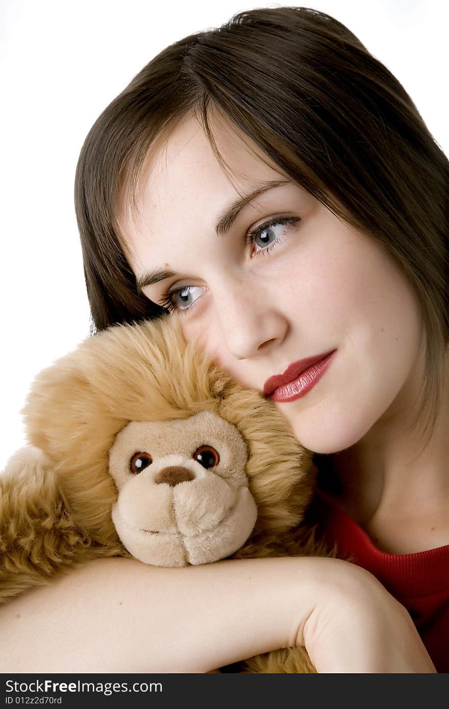 Young Adult in love with monkey. Young Adult in love with monkey