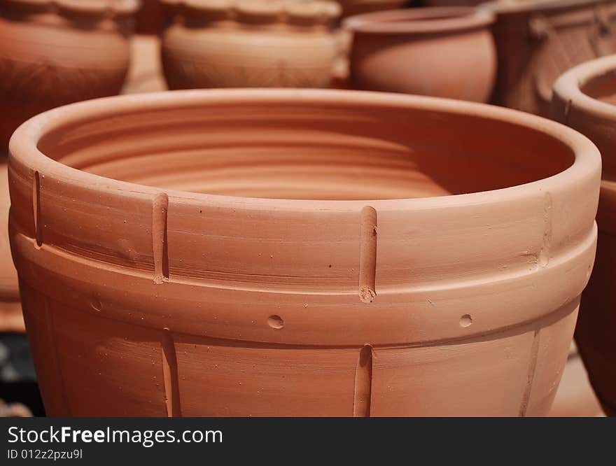 The earthenware pots is hand made for centuries.