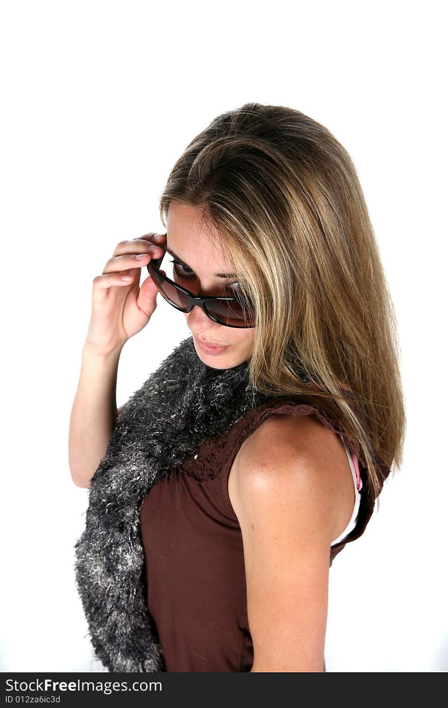 Teen with scarf and sunglasses