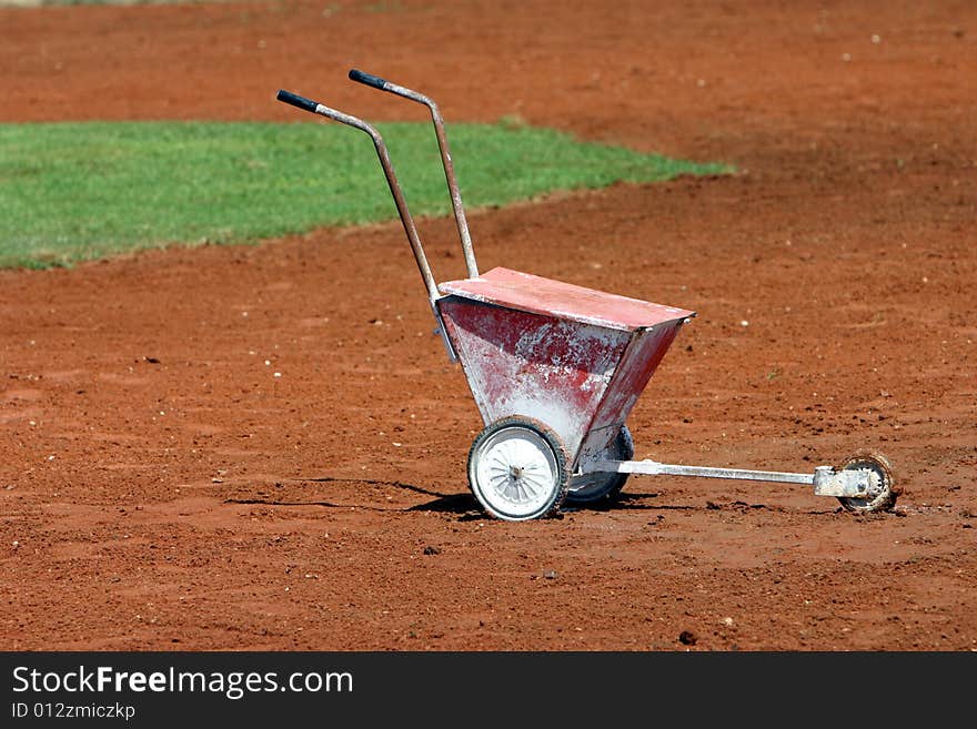 Chalk Bucket used for drawing the base line on a baseball playing field