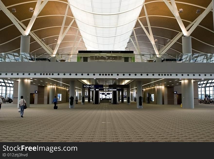 New, second terminal at Shanghai Pudong International airport in China. New, second terminal at Shanghai Pudong International airport in China.