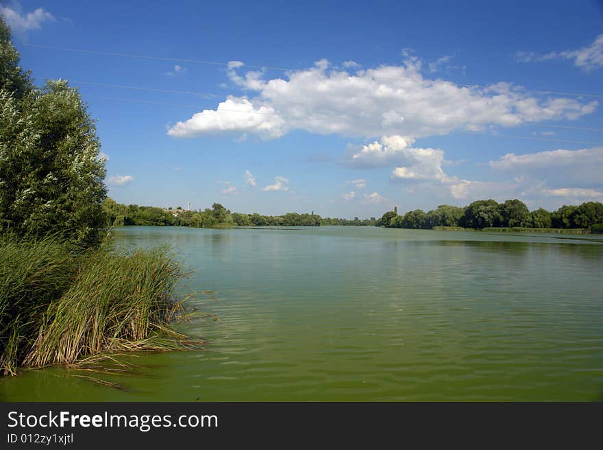 Landscape on a background of the river