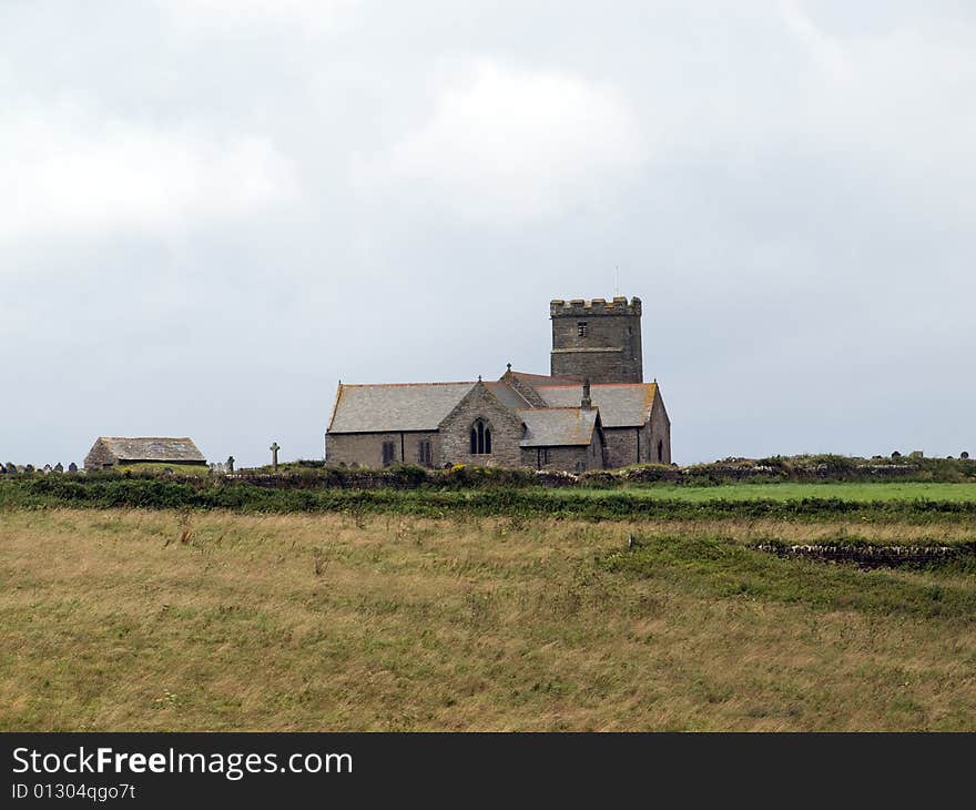 Church on a grassy hill. Church on a grassy hill