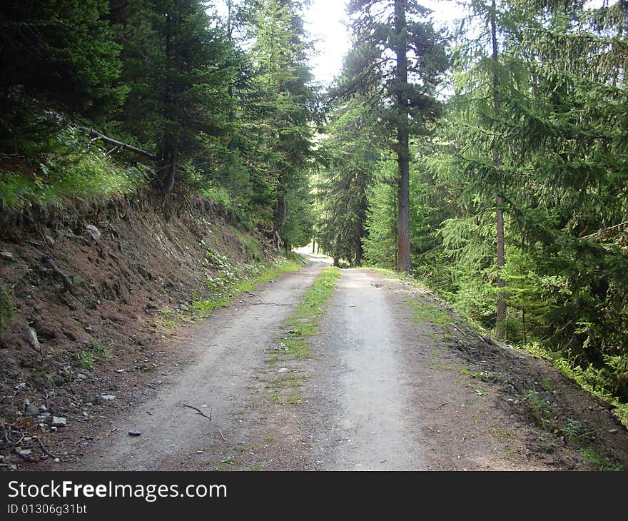 Trekking road from Pila, Valle d'Aosta, Italy. Trekking road from Pila, Valle d'Aosta, Italy